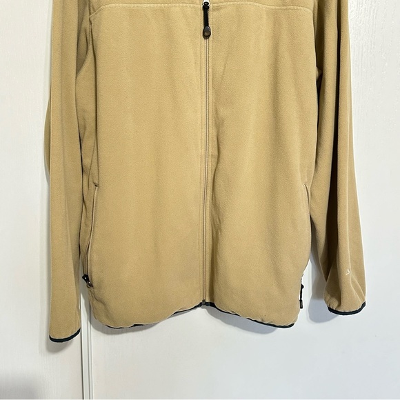 Vintage LL Bean tan mens fleece full zip sweater jacket size XL Tall - Picture 5 of 12